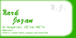 mark jozan business card